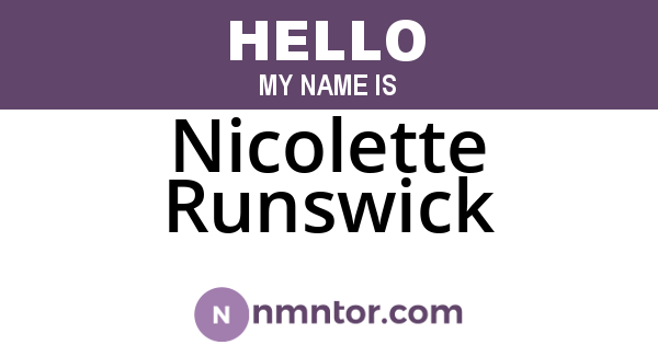Nicolette Runswick