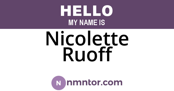 Nicolette Ruoff