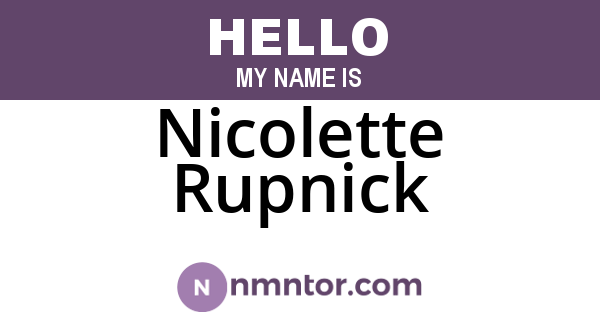 Nicolette Rupnick