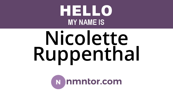Nicolette Ruppenthal