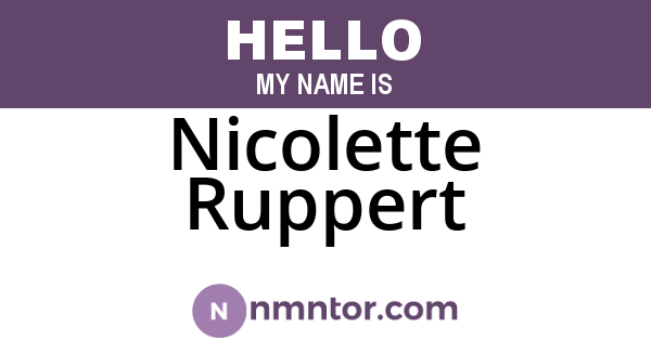 Nicolette Ruppert