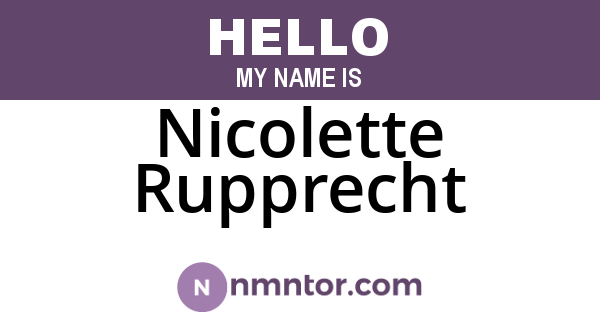 Nicolette Rupprecht