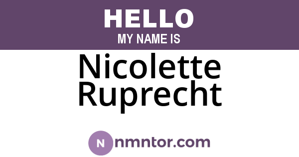 Nicolette Ruprecht