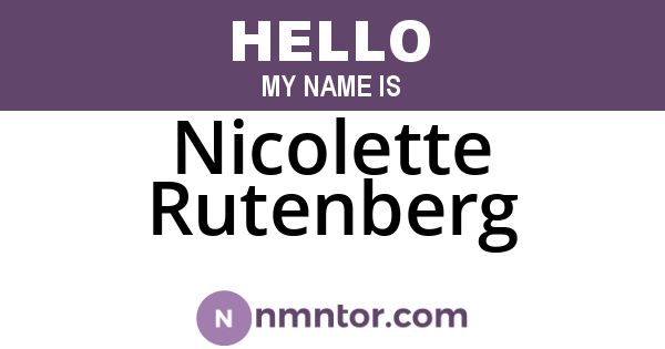Nicolette Rutenberg