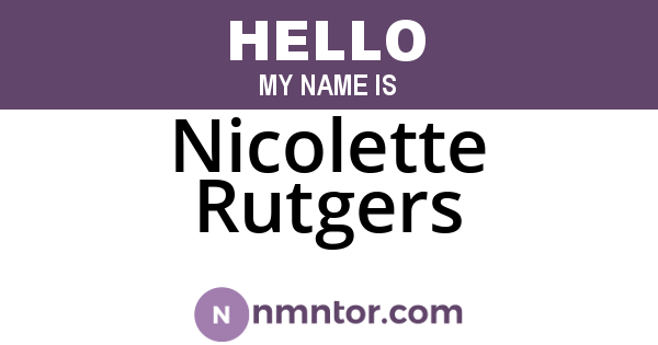 Nicolette Rutgers