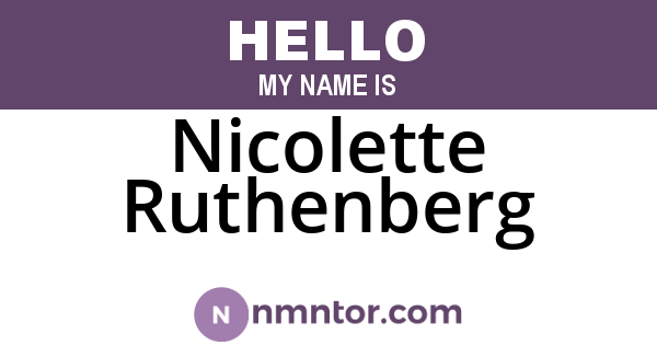 Nicolette Ruthenberg