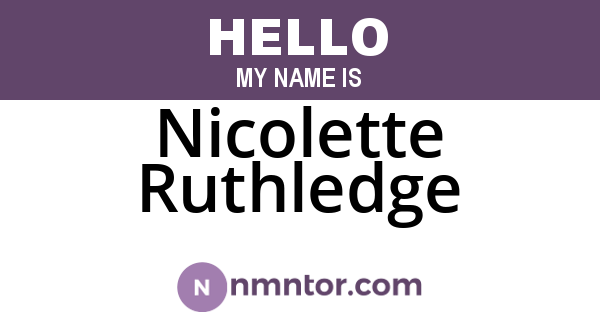 Nicolette Ruthledge