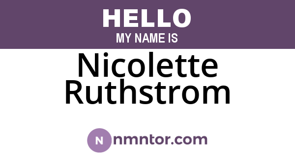 Nicolette Ruthstrom