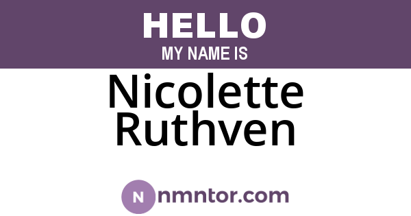 Nicolette Ruthven