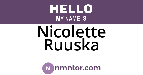Nicolette Ruuska