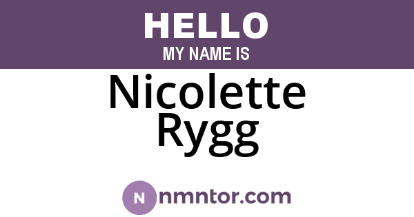 Nicolette Rygg