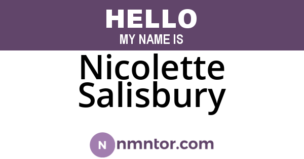Nicolette Salisbury