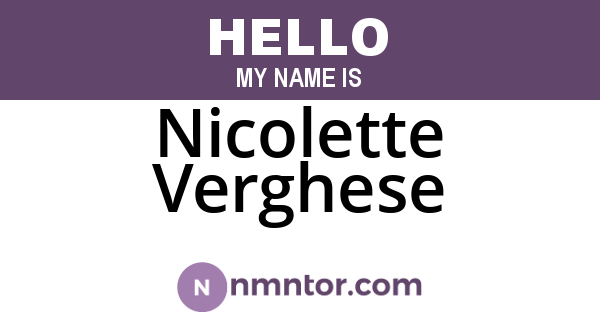 Nicolette Verghese