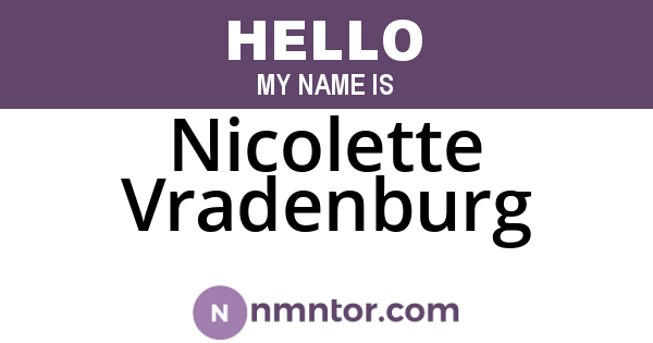 Nicolette Vradenburg