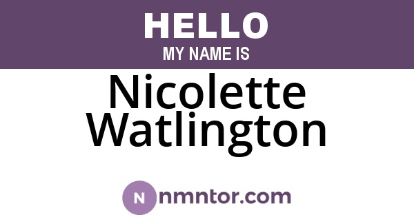 Nicolette Watlington