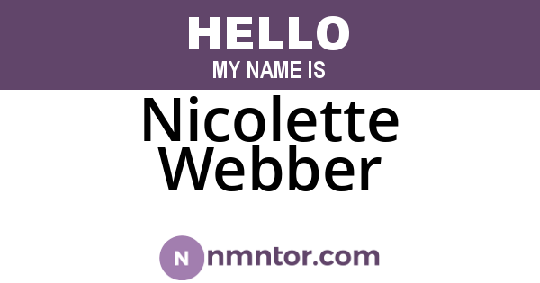 Nicolette Webber