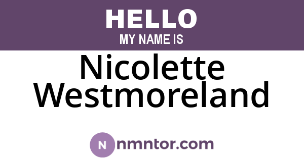 Nicolette Westmoreland