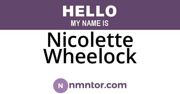 Nicolette Wheelock