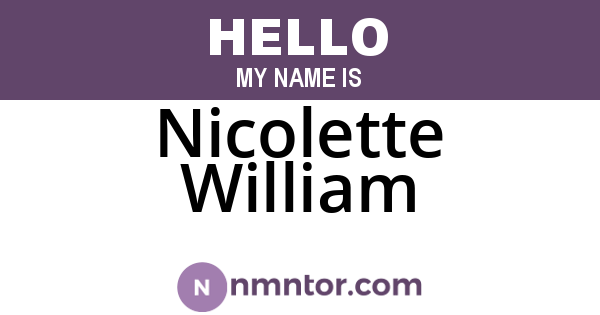 Nicolette William