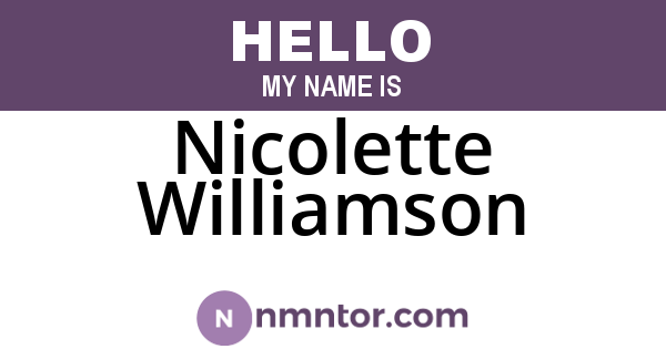 Nicolette Williamson