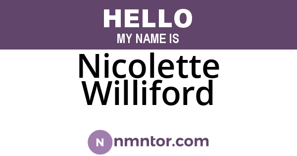 Nicolette Williford