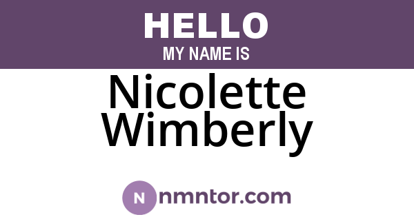Nicolette Wimberly