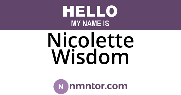 Nicolette Wisdom