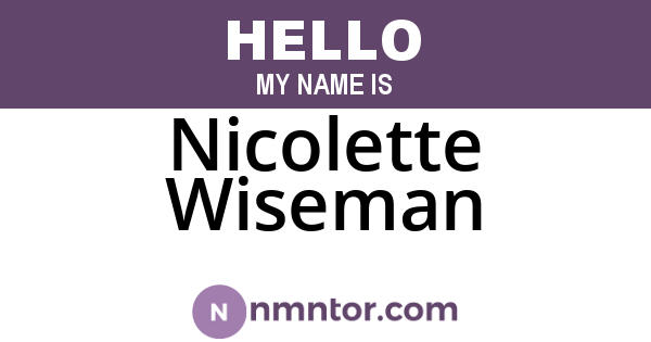 Nicolette Wiseman