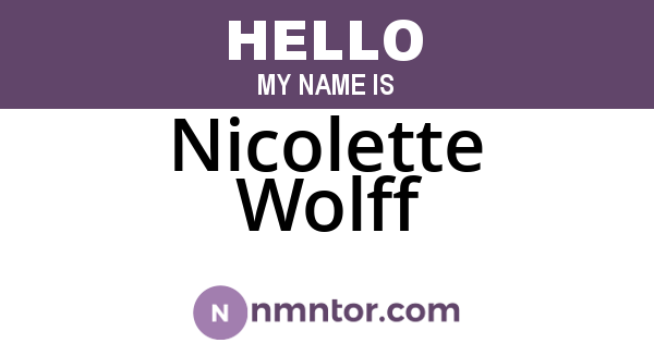 Nicolette Wolff