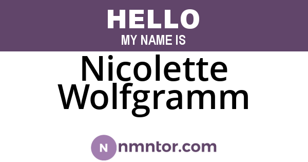 Nicolette Wolfgramm