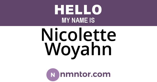 Nicolette Woyahn