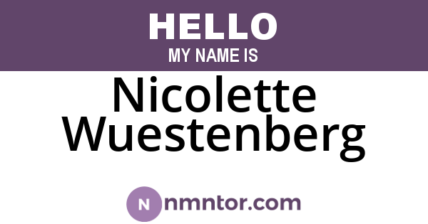 Nicolette Wuestenberg
