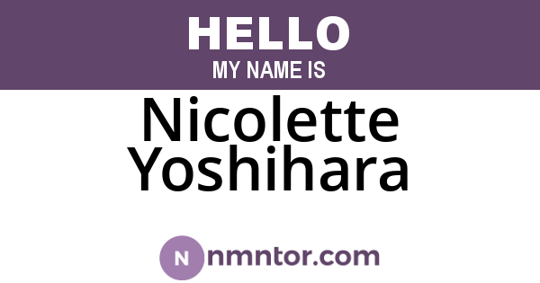 Nicolette Yoshihara