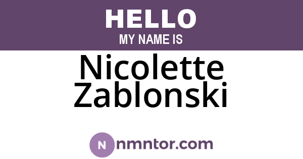 Nicolette Zablonski