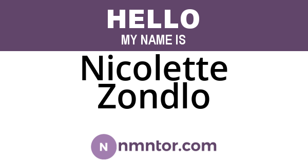 Nicolette Zondlo