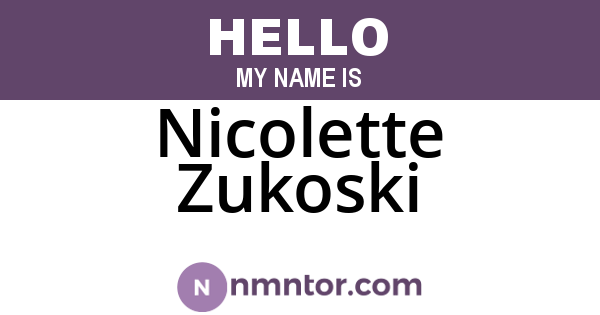 Nicolette Zukoski