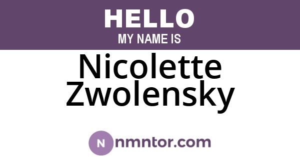 Nicolette Zwolensky