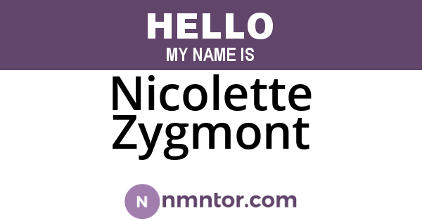 Nicolette Zygmont