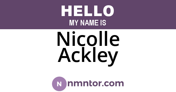 Nicolle Ackley