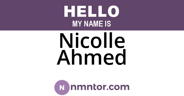 Nicolle Ahmed