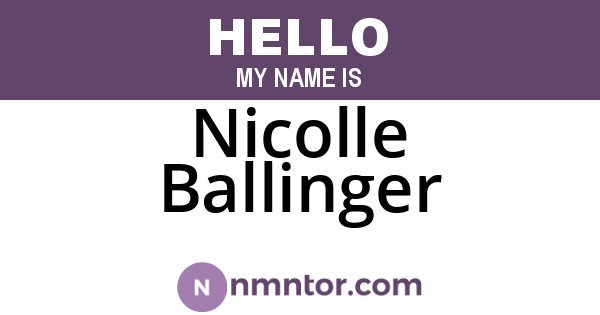 Nicolle Ballinger