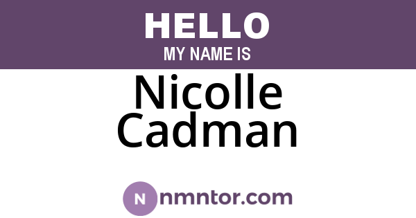 Nicolle Cadman