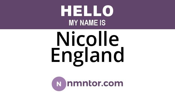Nicolle England