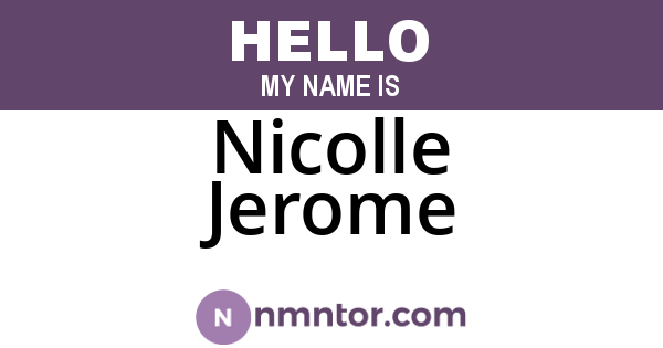 Nicolle Jerome