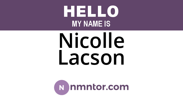 Nicolle Lacson