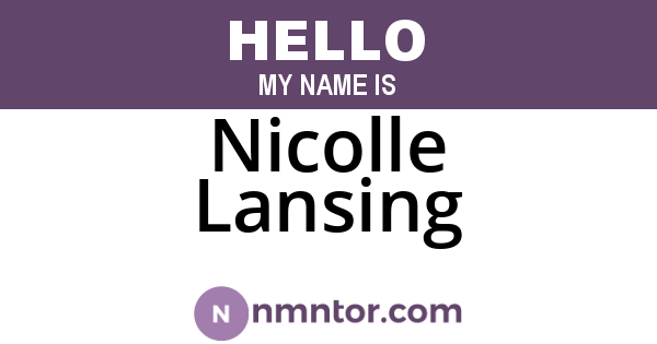 Nicolle Lansing