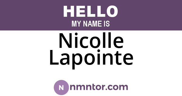 Nicolle Lapointe