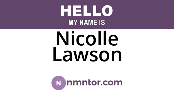 Nicolle Lawson