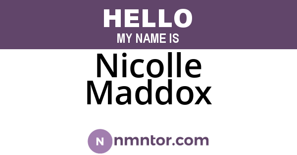 Nicolle Maddox