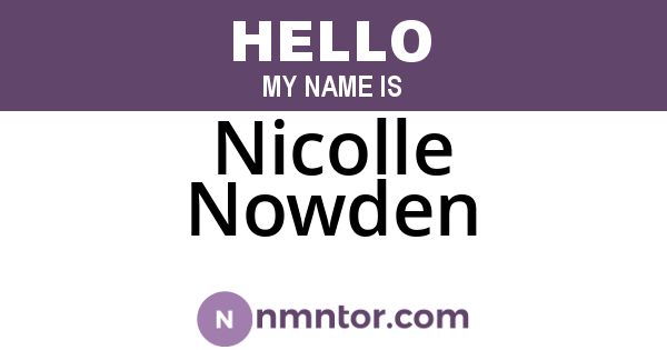 Nicolle Nowden